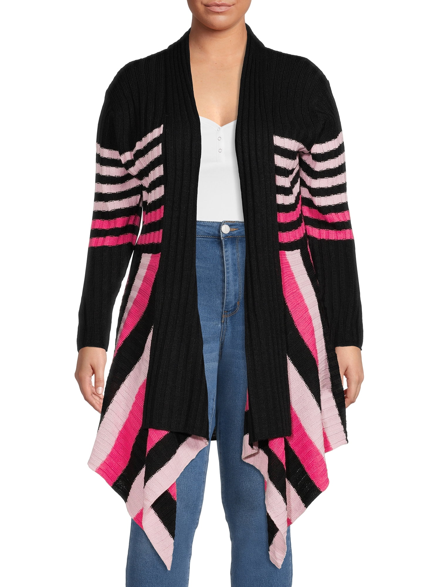 What-s-Next-Women-s-Plus-Size-Ribbed-Flyaway-Cardigan_7956d7e8-f11f-4cb6-a4e9-ac657bf2d6d0.1eded46e573200b60214ad99d9962a1f What's Next Women's Plus Size Ribbed Flyaway Cardigan - Image 1
