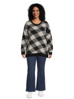 Terra & Sky Women's Plus Size Eyelash Knit Pullover Sweater, Midweight - Image 3