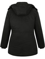 Soularge Women's Winter Plus Size Padded Fleece Parka Coat with Hood (Black, 3X) - Image 2